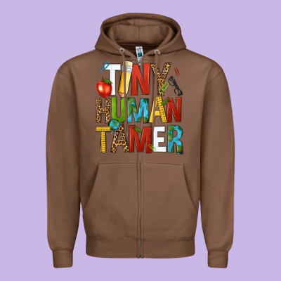Tiny Human Tamer Zipper Hoodie Designed By Nancycooperartshop