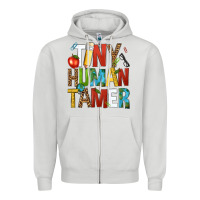 Dove Grey tiny human tamer Zipper Hoodie - NancyCooperArtShop
