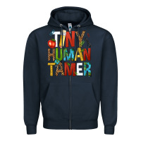 Navy tiny human tamer Zipper Hoodie - NancyCooperArtShop