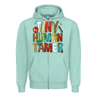 Seafoam tiny human tamer Zipper Hoodie - NancyCooperArtShop