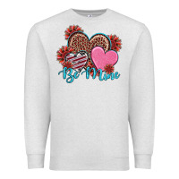 Oatmeal Heather valentine's day be mine hearts sunflower Premium Sweatshirt - RanaPortraitStore