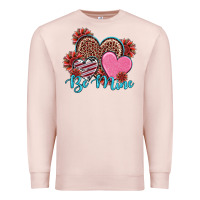 Pale Pink valentine's day be mine hearts sunflower Premium Sweatshirt - RanaPortraitStore