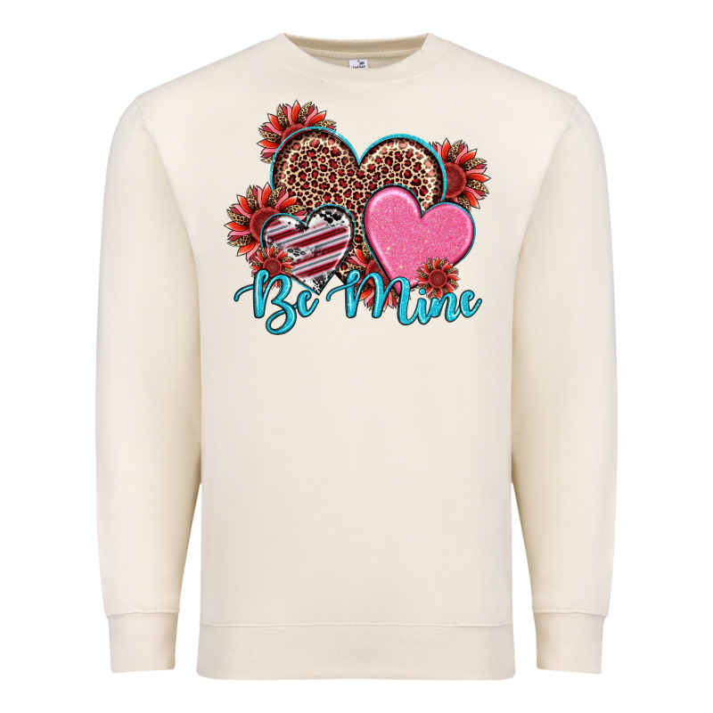Valentine's Day Be Mine Hearts Sunflower Premium Sweatshirt by RanaPortraitStore | Teevron