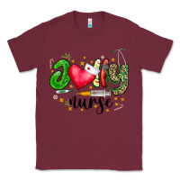 Burgundy Jolly Nurse Black Classic Tee - CowhideDigitalArt