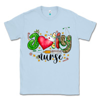 Dusty Blue Jolly Nurse Black Classic Tee - CowhideDigitalArt