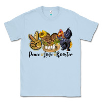 Dusty Blue Peace Love Rooster Classic Tee - LillyAllenDesigns