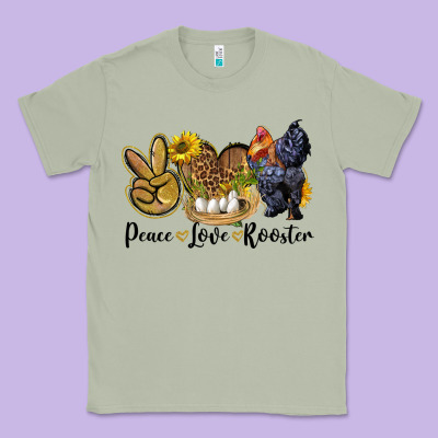 Peace Love Rooster Classic Tee Designed By Lillyallendesigns
