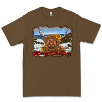 Cacao merry christmas highland cow with farm Premium Tee - RanaPortraitStore