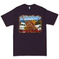 Plum merry christmas highland cow with farm Premium Tee - RanaPortraitStore