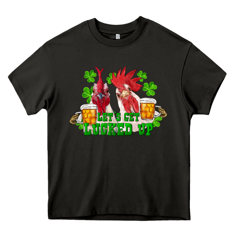 St. Patrick's Day Roosters Let's Get Lucked Up Heavy Core Tee by RanaPortraitStore | Teevron