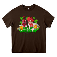 Chocolate Brown st. patrick's day roosters let's get lucked up Heavy Core Tee - RanaPortraitStore