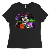 Black Moo I Mean Boo Baby Cow Ladies Tee - RanaPortraitStore
