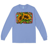 Sunflower With Serape Background Long Sleeve Tee | Teevron
