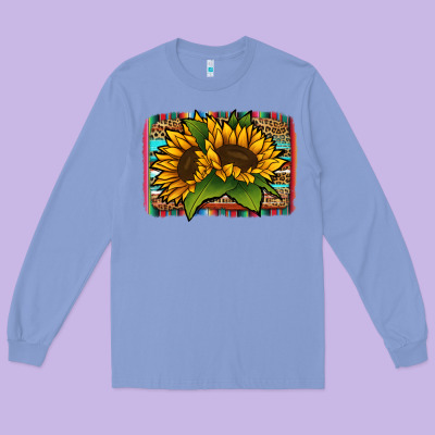 Sunflower With Serape Background Long Sleeve Tee Designed By Jasminsmagicworld