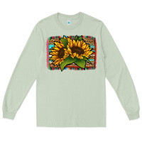 Matcha Sunflower With Serape Background Long Sleeve Tee - Jasminsmagicworld
