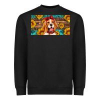 Black beagle with sunflowers license plate Heavyweight Sweatshirt - Artiststas