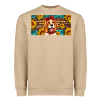 Beagle With Sunflowers License Plate Heavyweight Sweatshirt | Teevron