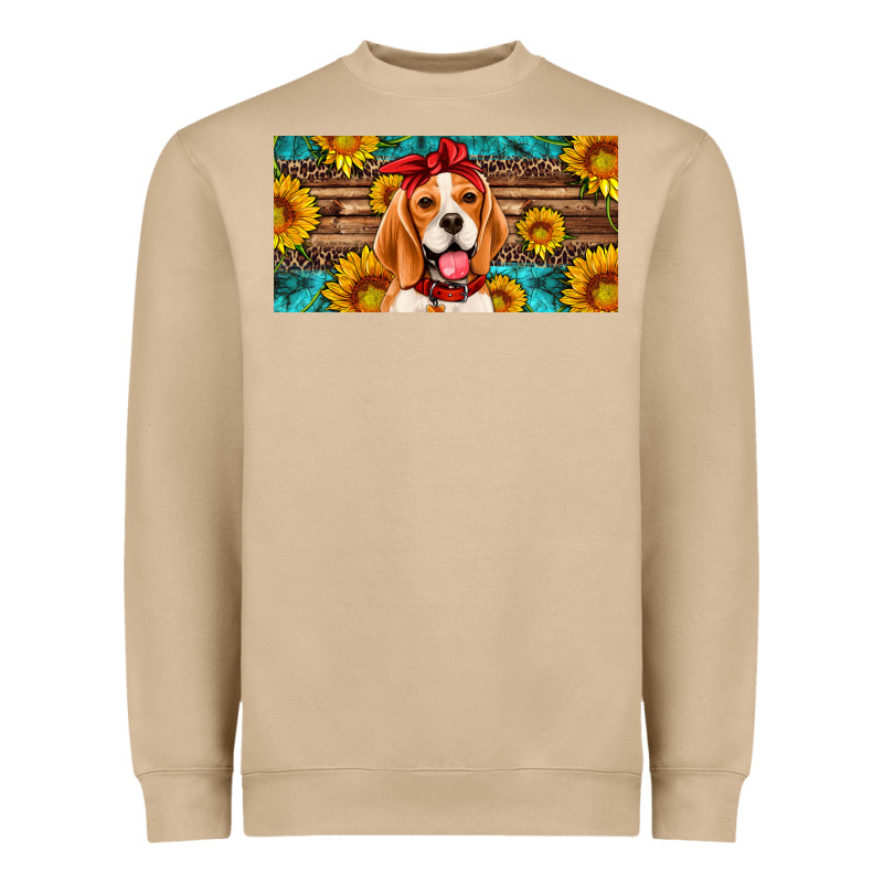 Beagle With Sunflowers License Plate Heavyweight Sweatshirt by Artiststas | Teevron