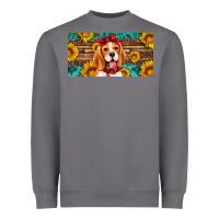 Storm beagle with sunflowers license plate Heavyweight Sweatshirt - Artiststas