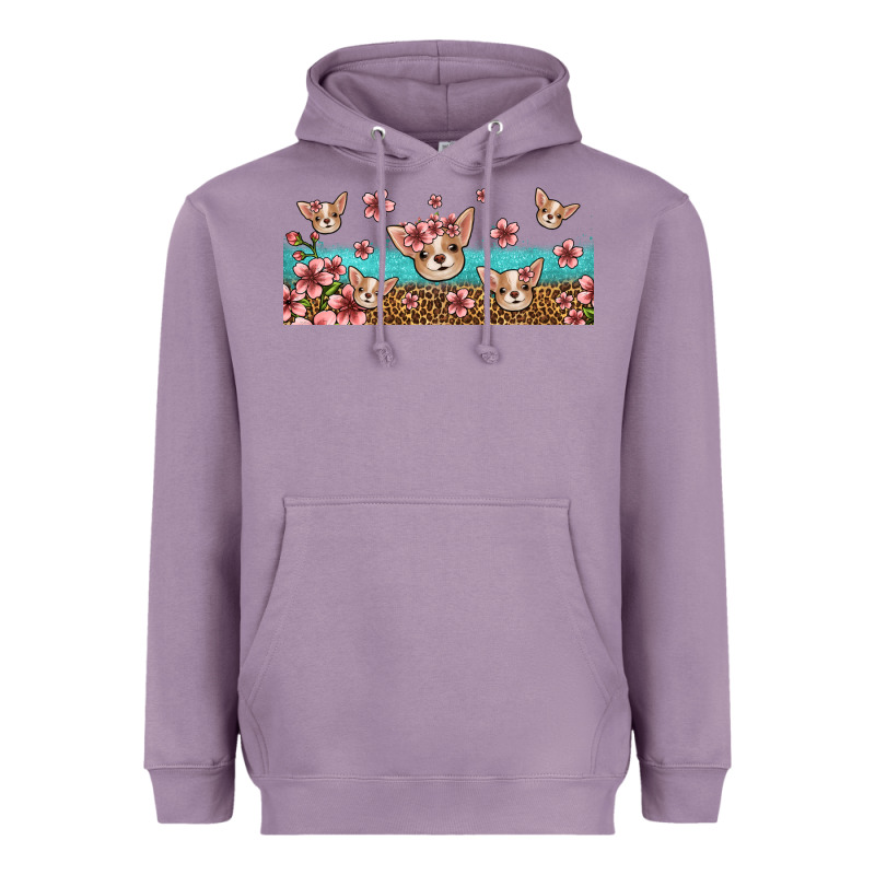 Floral Chihuahua Dogs Heavyweight Hoodie by Jasminsmagicworld | Teevron