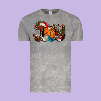 Joy With Basketball And Santa's Hat Vintage Tee Designed By Adodesignshop
