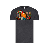 Vintage Black joy with basketball and santa's hat Vintage Tee - AdoDesignShop
