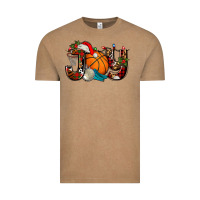 Vintage Coffee joy with basketball and santa's hat Vintage Tee - AdoDesignShop