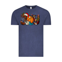Vintage Denim joy with basketball and santa's hat Vintage Tee - AdoDesignShop