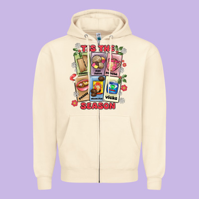 This The Season Tamales Pan Dulce Zipper Hoodie Designed By Maliassmallbusiness