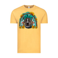 Vintage Mustard western pitbull rainbow Vintage Tee - Artiststas