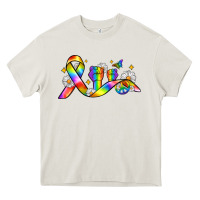 Cream pride ribbon Heavy Core Tee - Zillion Design Studio