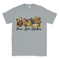 Heather Grey Western Peace Love Chickens Classic Tee - LillyAllenDesigns