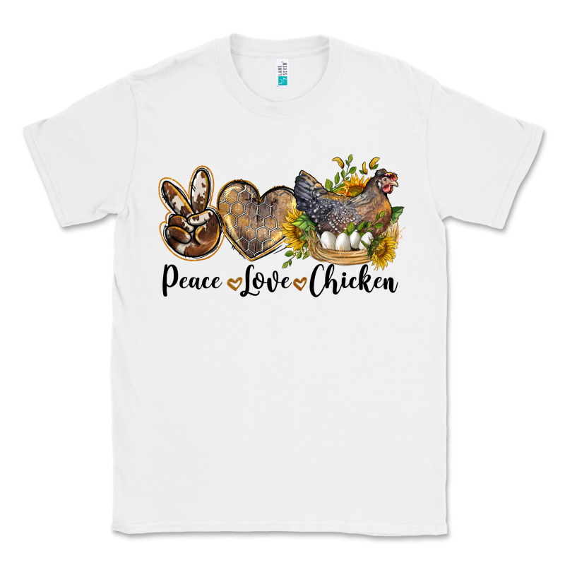 Western Peace Love Chickens Classic Tee by LillyAllenDesigns | Teevron