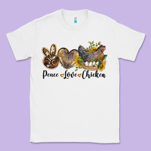 Western Peace Love Chickens Classic Tee Designed By Lillyallendesigns