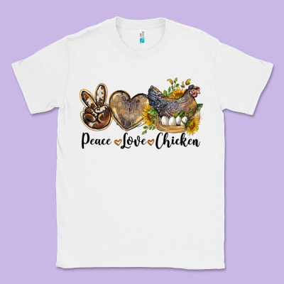 Western Peace Love Chickens Classic Tee Designed By Lillyallendesigns