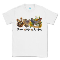 White Western Peace Love Chickens Classic Tee - LillyAllenDesigns