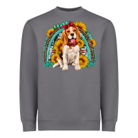 Storm beagle turquoise and sunflowers rainbow Heavyweight Sweatshirt - Artiststas