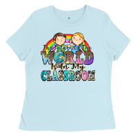 Baby Blue the future of the world is in my classroom Ladies Tee - Zillion Design Studio