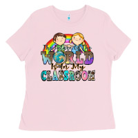 Bubblegum Pink the future of the world is in my classroom Ladies Tee - Zillion Design Studio