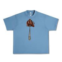 Pebble Blue spoon with chocolate Urban Heavy Tee - AdoDesignShop