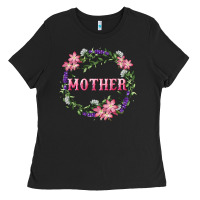 Black Mother With Floral Wreath Ladies Tee - RanaPortraitStore