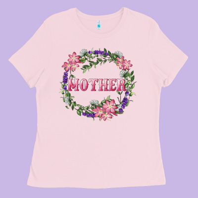 Ladies Tee Mother With Floral Wreath