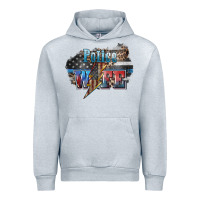 Heather Grey Police wife lightning bolt 4th of july Urban Hoodie - HowdyJamesFarm