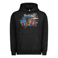 Pigment Black Police wife lightning bolt 4th of july Urban Hoodie - HowdyJamesFarm