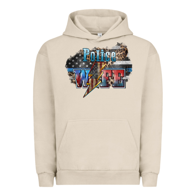 Police Wife Lightning Bolt 4th Of July Urban Hoodie by HowdyJamesFarm | Teevron