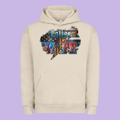 Police Wife Lightning Bolt 4th Of July Urban Hoodie Designed By Howdyjamesfarm