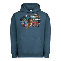 Pigment Midnight Navy Police wife lightning bolt 4th of july Urban Hoodie - HowdyJamesFarm
