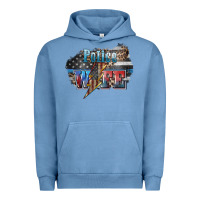 Pigment Pebble Blue Police wife lightning bolt 4th of july Urban Hoodie - HowdyJamesFarm