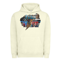 Pigment Pistachio Police wife lightning bolt 4th of july Urban Hoodie - HowdyJamesFarm