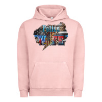 Pigment Salmon Police wife lightning bolt 4th of july Urban Hoodie - HowdyJamesFarm